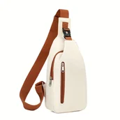 Inne - TEMU OGEHUAFEE Damska stylowa nylonowa torba na klatkę piersiową - lekka, regulowana pętla, zamknięcie na zamek błyskawiczny, dwukolorowy design w - miniaturka - grafika 1