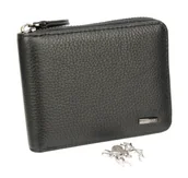 Portfele - Portfel Skórzany Nicolas Skóra Licowa Duży Poziomy Metalowy Suwak 9945 - miniaturka - grafika 1