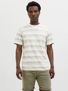 Jack & Jones Koszulka "Birk" w kolorze szaro-białym - Koszulki męskie - miniaturka - grafika 1