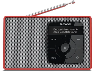 TechniSat DIGITRADIO 2 Przenośny Cyfrowy Czerwony, Srebrny - Radia - miniaturka - grafika 1