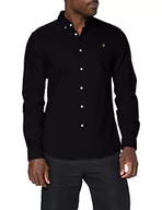 Koszule męskie - Farah Męska koszula Brewer Cotton Oxford Slim Fit, Czarny, L - miniaturka - grafika 1