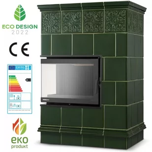 HIGHER Piec kaflowy narożny koza PORTO zielony 13kW EkoProjekt 2022 - Piece wolnostojące - miniaturka - grafika 1