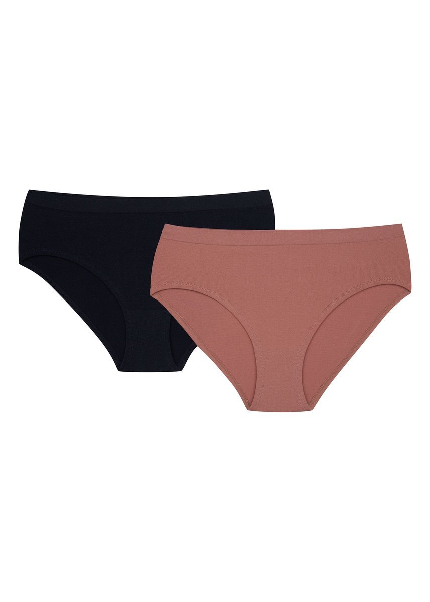 Majtki z wyższym stanem Bait 2-pak Henderson czarny, mauve XL