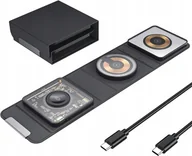 Ładowarki do telefonów - ŁADOWARKA INDUKCYJNA SKŁADANA DO APPLE 3W1 PL - miniaturka - grafika 1