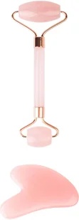 Brushworks Resin Rose Quartz Roller & Gua Sha - zestaw masażerów - Olejki i świece do masażu - miniaturka - grafika 2