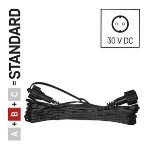 Przedłużacz 10m, czarny IP44 -Oświetlenie łączone Standard - Oświetlenie świąteczne - miniaturka - grafika 3