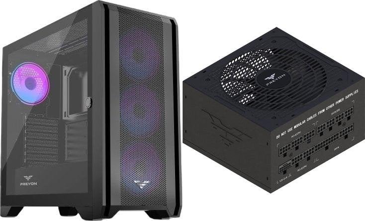 Obudowa PREYON Obudowa PREYON Nest Windy+ Black + Zasilacz PREYON EAGLE POWER GOLD 1000W