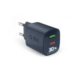 Ładowarki do telefonów - SBS LCD GaN PD 30W USB-C USB-A Niebieski - miniaturka - grafika 1