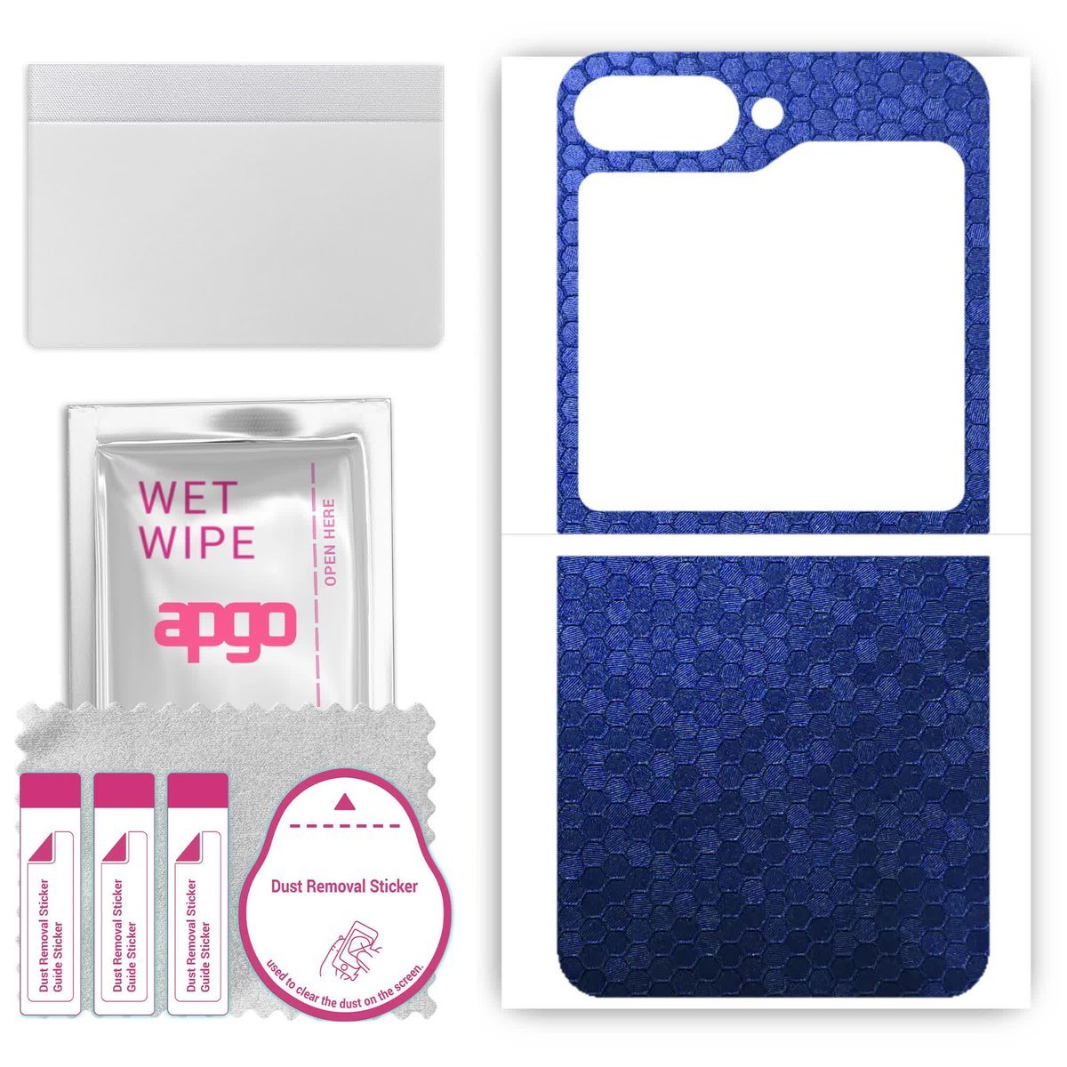 Folia naklejka skórka strukturalna na TYŁ do Samsung Galaxy Z Flip 6 - Plaster Miodu Niebieski - apgo SKINS