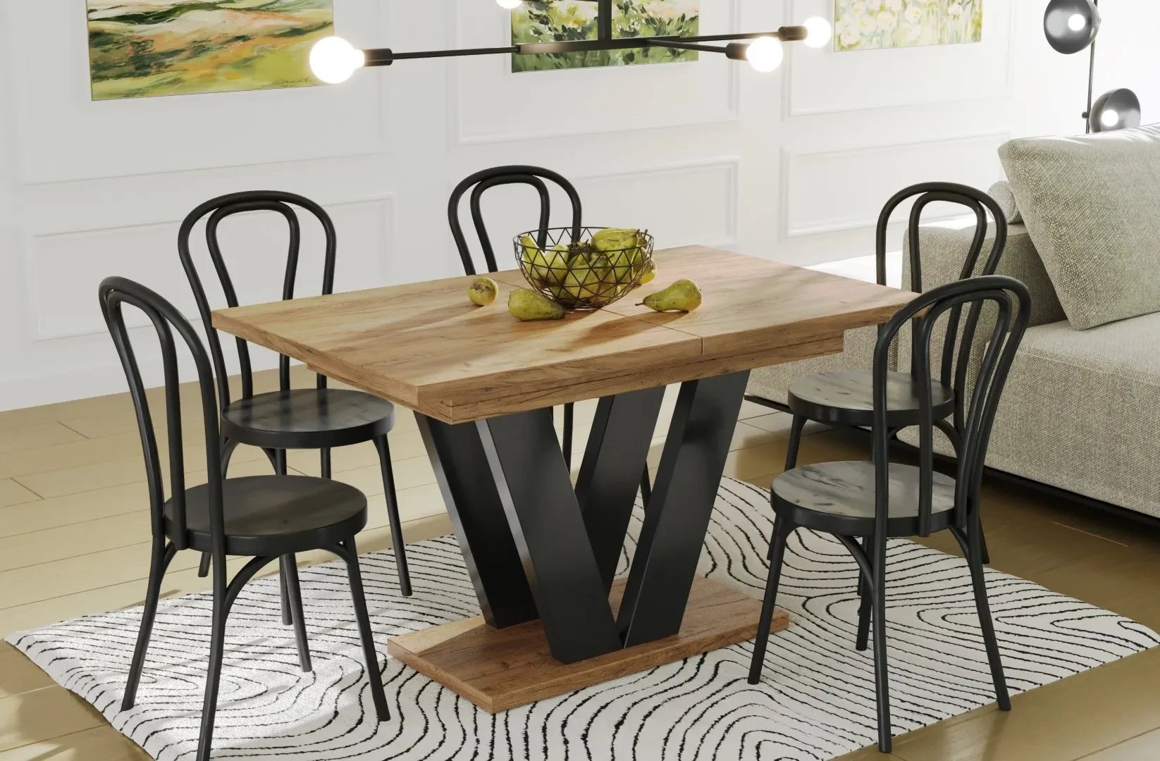 Stół rozkładany LARA 130210x80 dąb złoty craft ENDO