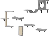 Legowiska dla kotów - Półki dla kota 6szt ścienne zestaw platformy hamak drapak do zabawy - miniaturka - grafika 1