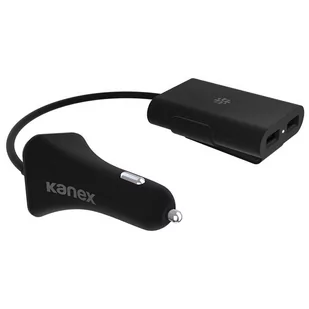 Kanex GoPower Sharable Car Charger - Ładowarka samochodowa 2 x USB, 2.4 A + HUB 2 x USB, 2.4 A, 2 m (Black) K161-1150-BK6F - Ładowarki samochodowe - miniaturka - grafika 2