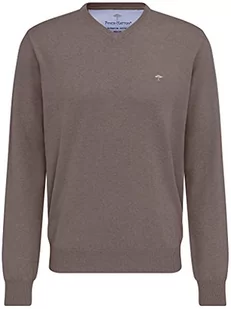 Fynch Hatton Sweter męski, sweter z dekoltem w serek, Brown (Earth 860), S - Swetry męskie - miniaturka - grafika 1