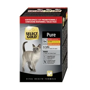 SELECT GOLD Adult Pure w Sosie Multipakiet 6x85g - Mokra karma dla kotów - miniaturka - grafika 1