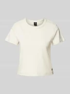Koszulki i topy damskie - T-shirt z wyhaftowanym logo - miniaturka - grafika 1