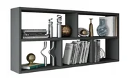 Regały - Półka Teo Antracyt Regał Na Książki Grafit Szary - miniaturka - grafika 1