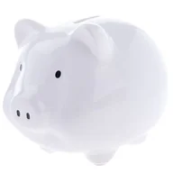 Skarbonki - Skarbonka urodziny na napiwki ceramika świnka biel - miniaturka - grafika 1