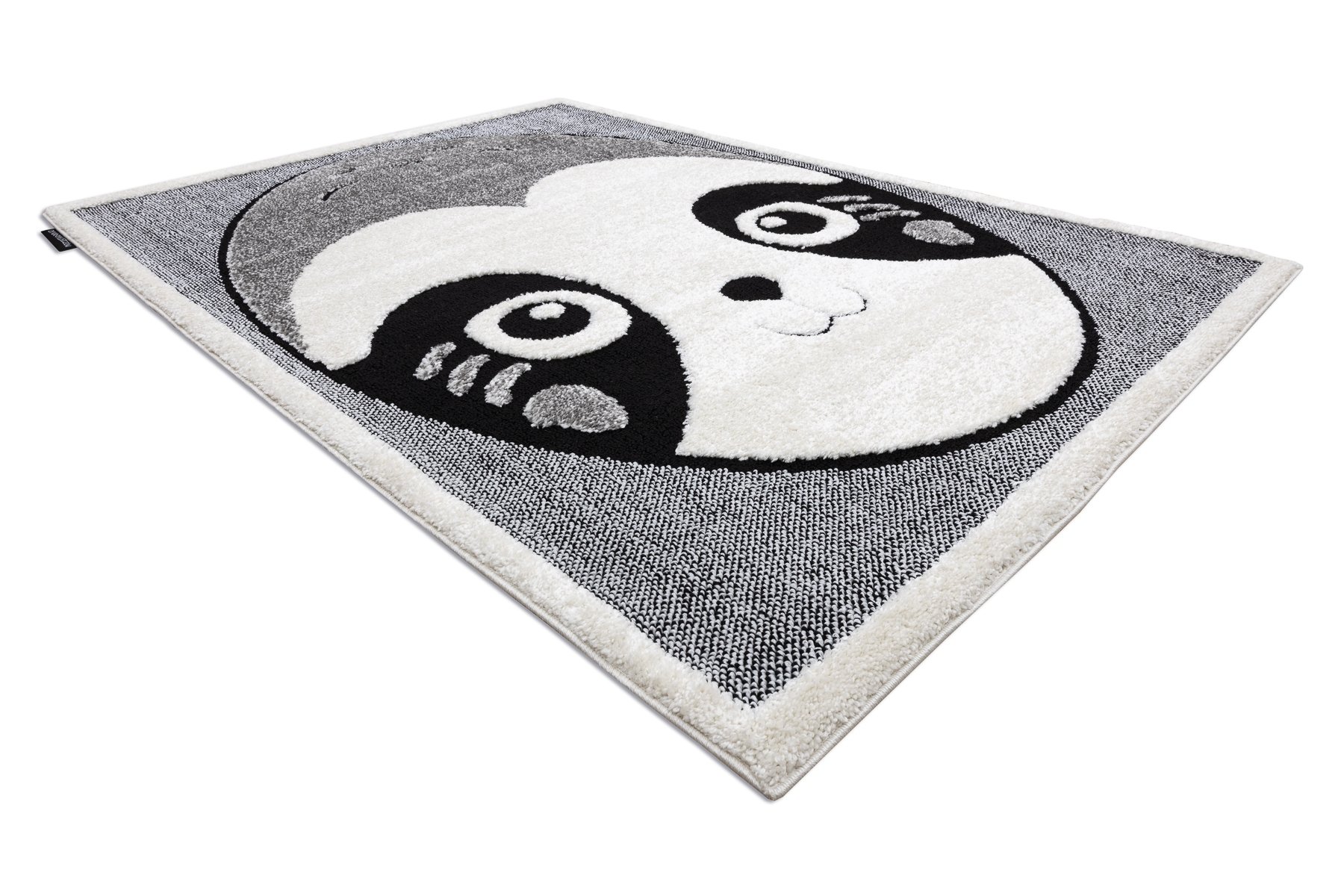 Dywan dziecięcy JOY Panda miś, dla dzieci - Strukturalny, dwa poziomy runa / krem szary 160x220 cm