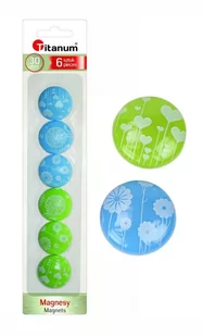 Titanum Magnesy do tablic 30 mm 6 sztuk Kwiaty - Magnesy - miniaturka - grafika 1