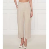 Spodnie damskie - Tommy Hilfiger Spodnie cygaretki | Tapered fit | z dodatkiem lnu - miniaturka - grafika 1