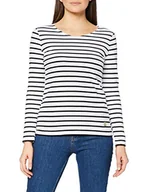 Bluzki damskie - Armor Lux Damska bluzka z długim rękawem Marinière Plozévet Femme, Wielokolorowa (Bi9 Blanc/Rich Navy Bi9), 34 - miniaturka - grafika 1