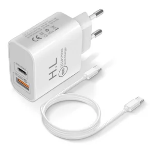 Ładowarka samochodowa USB / USB-C 18W Zasilanie Q.C 3.0 Kabel USB-C Biały - Ładowarki samochodowe - miniaturka - grafika 1