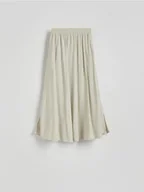 Spódnice - Reserved - Spódnica midi z wiskozą - kremowy - miniaturka - grafika 1