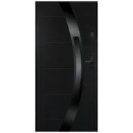 Drzwi zewnętrzne - Isoxa Drzwi zewnętrzne stalowe wejściowe Nero Shadow 68 czarne 90 lewe - miniaturka - grafika 1