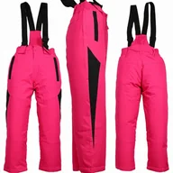 Spodnie narciarskie - KOMBINEZON Spodnie NARCIARSKIE Zimowe OCIEPLANE Szelki Róż 104 - miniaturka - grafika 1