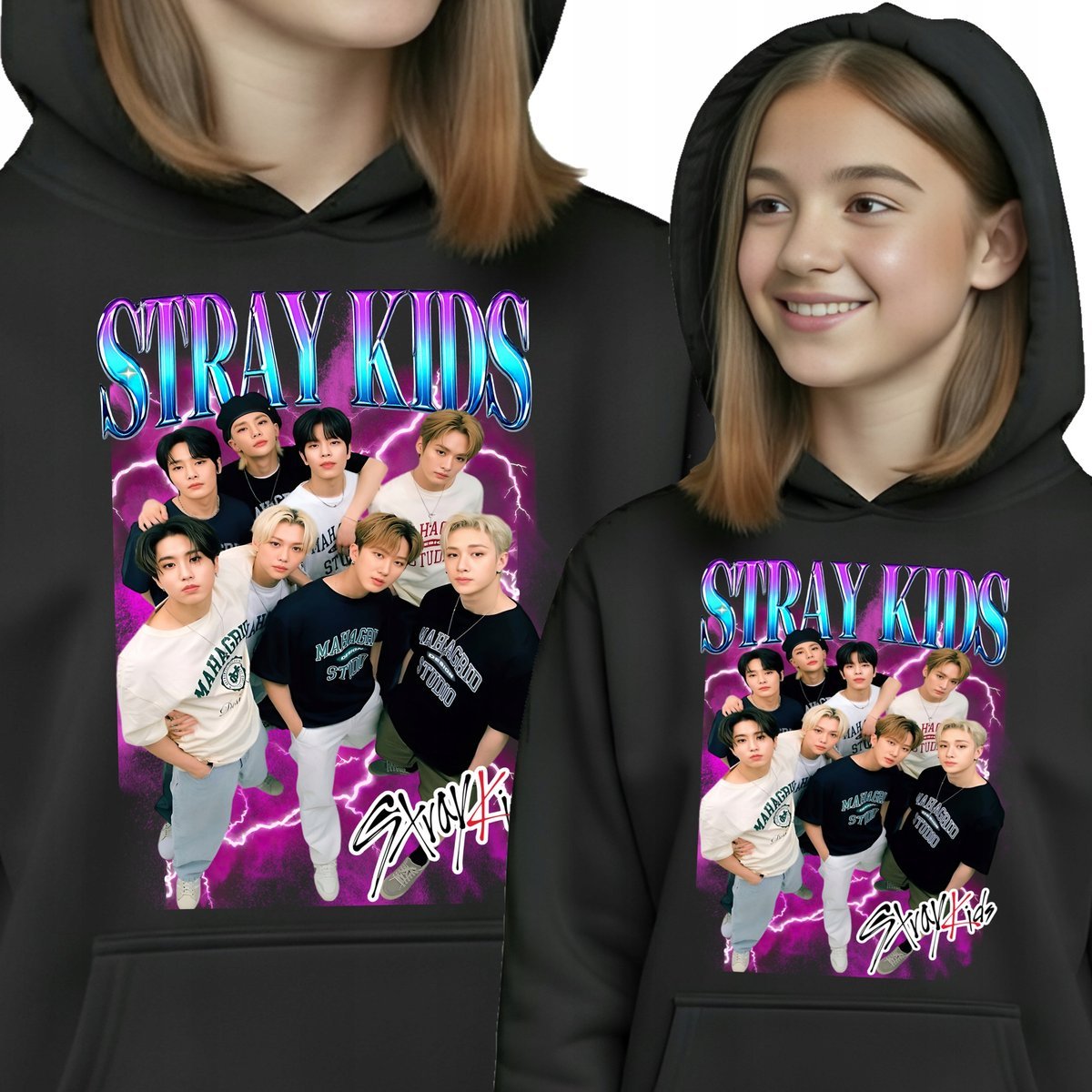 Bluza Dziecięca Stray Kids K-POP Ciepła Wygodna Kangurka Premium 116 F48