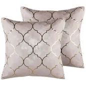 Poduszki dekoracyjne - Beliani Zestaw 2 poduszek dekoracyjnych marokańska koniczyna 45 x 45 cm różowa - miniaturka - grafika 1