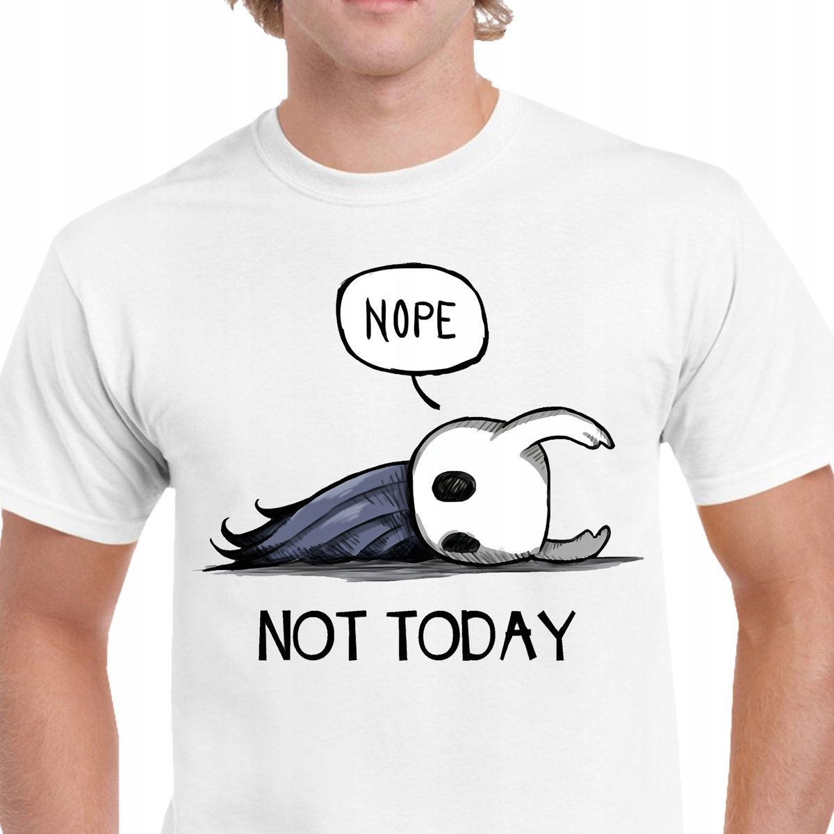 P346 KOSZULKA MĘSKA Śmieszna Not Today Hollow Knight Premium BAWEŁNA L