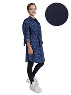 Rajstopy - Rajstopy bawełniane dziewczęce dziecięce w prążek granatowe 140-146 MYWAY - miniaturka - grafika 1