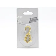 Ozdoby bożonarodzeniowe - Zawieszka metalowa choinka 7 cm 12 sztuk złoty - miniaturka - grafika 1