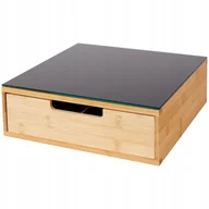 Meble modułowe i akcesoria - ORGANIZER BAMBUSOWY ZE SZKLANYM BLATEM MINI BAR - miniaturka - grafika 1