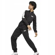 Dresy męskie - PUMA MĘSKI DRES KOMPLETNY DRES BASEBALL TRICOT SUIT CZARNY r.L - miniaturka - grafika 1