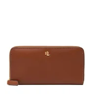 Moda i Uroda OUTLET - Duży Portfel Damski Lauren Ralph Lauren - Zip Cont Wlt 432876730004 Lauren Tan - miniaturka - grafika 1