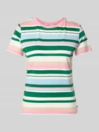 Koszulki i topy damskie - T-shirt o pudełkowym kroju ze wzorem w paski - miniaturka - grafika 1