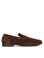 Półbuty męskie - Tommy Hilfiger Półbuty Hilfiger Flexible Suede Loafer FM0FM05496 Brązowy - miniaturka - grafika 1