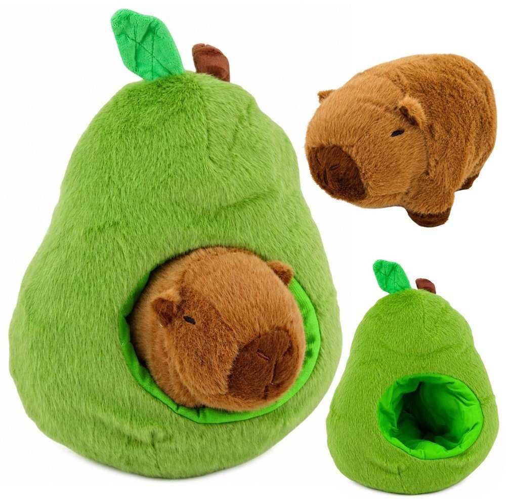LeanToys Zielone Awokado z Kapibarą 2w1 Pluszowe Maskotka Przytulanka 25 cm