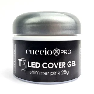 Cuccio T3 LED Cover Żel Samopoziomujący Shimmer Pink 28 g U4049-LED-30 - Żele do paznokci - miniaturka - grafika 1