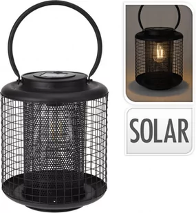 Lampion Latarnia solarna LED  w kolorze czarnym 22 cm - Świeczniki Lampion Latarnia solarna LED  w kolorze czarnym 22 cm - Świeczniki - miniaturka - grafika 1