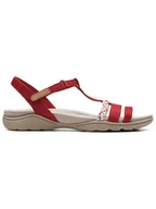 Sandały damskie - Clarks Skórzane sandały "Amanda Tealite" w kolorze czerwonym - miniaturka - grafika 1