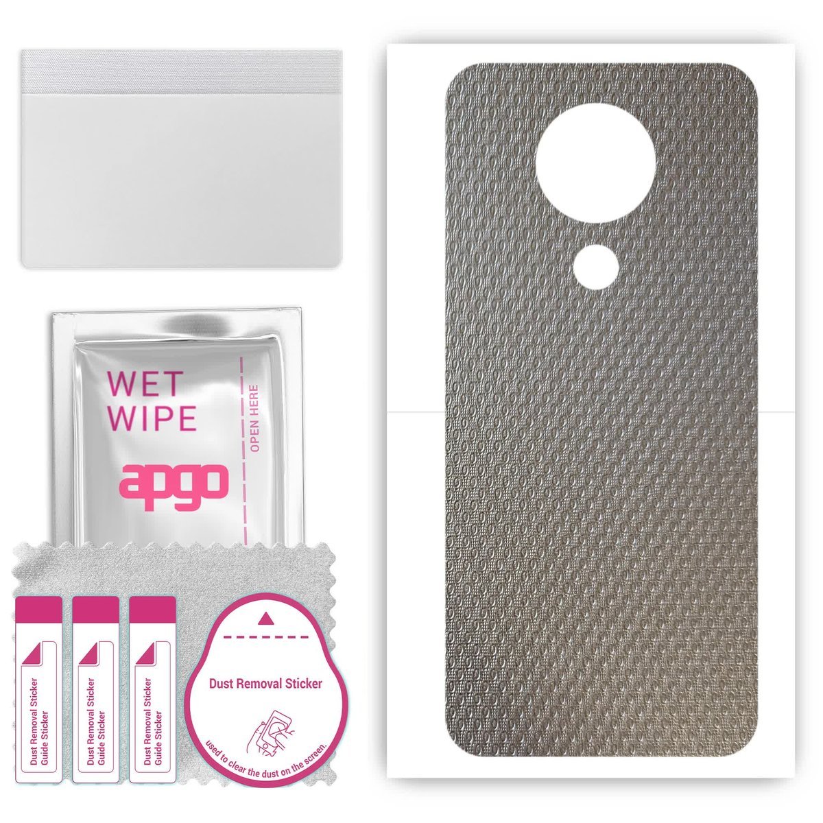 Folia naklejka skórka strukturalna na TYŁ do Nokia 3.4 - Aluminium krople - apgo SKINS
