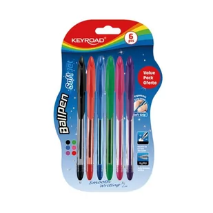 Pbs Connect Długopis klasyczny Keyroad Ball Pen Soft Jet 0.7 mm, 6 kolorów 6 szt. - Długopisy - miniaturka - grafika 1