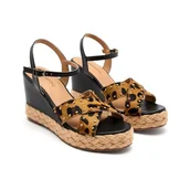 Espadryle damskie - GIOSEPPO DELAFIELD Sandały na koturnie espadryle damskie, Leopard, 36 EU, Lampart, 36 EU - miniaturka - grafika 1