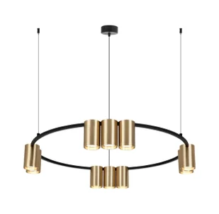 Loftowa lampa wisząca czarno-złota - 32X K406 P4-P95 - Lampy sufitowe - miniaturka - grafika 1