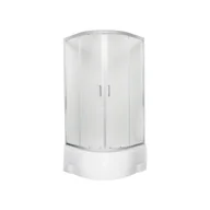 Kabiny prysznicowe - Kabina prysznicowa z brodzikiem głębokim Malibu 90 GL Kerra półokrągła szkło mrożone - miniaturka - grafika 1