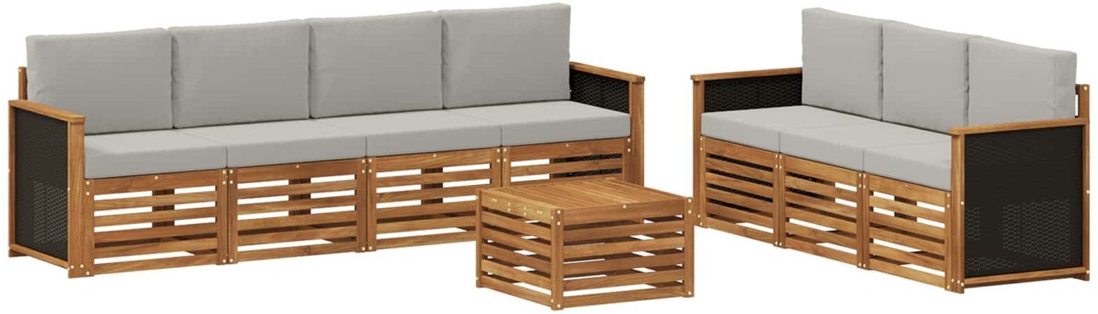 vidaXL Zestawy sof z poduszką 8 pcs Lite Drewno Akacji
