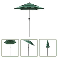Parasole ogrodowe - The Living Store 3-poziomowy parasol na aluminiowym słupku - zielony - 2 m - Parasol Ogrodowy - miniaturka - grafika 1